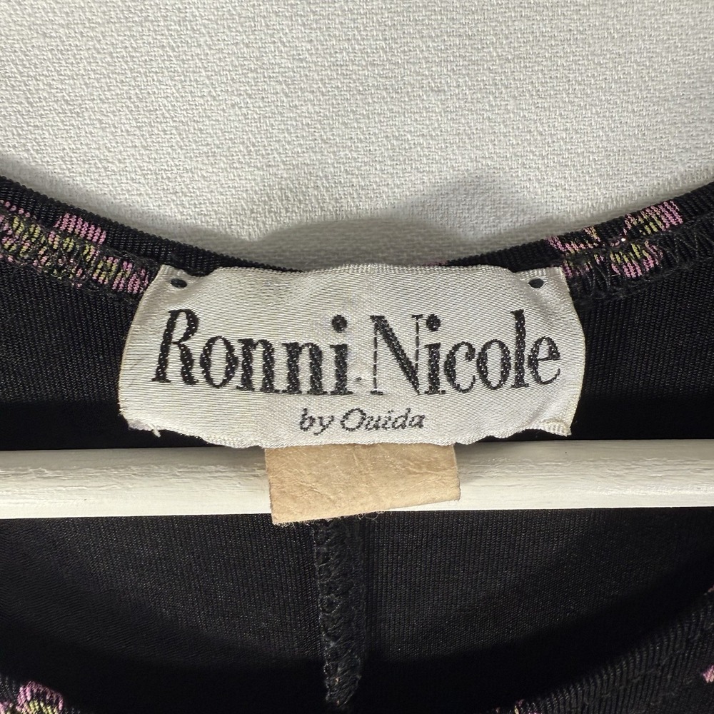 VTG Ronni Nicole Maxi Dress Womens Size 6 Black Slinky Fairy Goth Grunge Y2K 90s - Picture 3 of 7